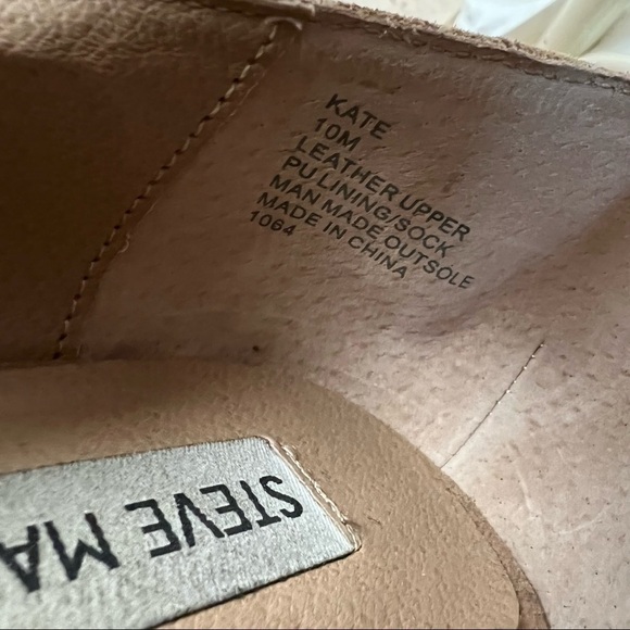 STEVE MADDEN 90s Camel Beige Suede Leather Chunky Block Heel Tassel Loafer 10 - Picture 11 of 11